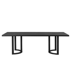 a black table on a white background with no one around it or the table is empty