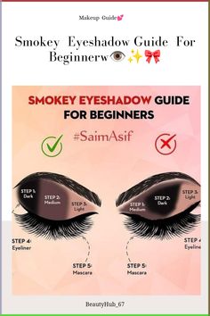 Makeup_Makeup look_Makeup Guide#makeuptutorial #makeupoftheday #smokeyeyemakeup Eyeshadow Application Step By Step, Easy Smokey Eye For Beginners, Tips For Hooded Eyes, Daytime Smokey Eye, Eyeshadow Guide, Simple Eyeshadow Tutorial, Smokey Eye Makeup Steps, Eyeshadow Tutorial For Beginners, Fall Makeup Trend