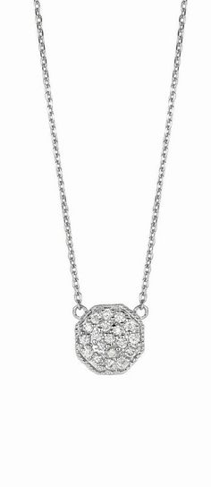 Pave Style Code# N5113PD_NK Chain: 18 inches Setting: Pave Dimensions: 3/8 inch in height, 3/8 inch in width Diamond 1: Diamond Shape 1: Round Qty of Diamond 1: 19 Setting 1: Pave Total Dia Weight: 0.27 Clarity: SI2 Color: G-H Gold Karat: 14K Color 2: Rose Approxe WT Grams: 2.10 Diamond Jewelry Store, Rose Gold Chain, Best Diamond, Diamond Shape, Color 2, Diamond Shapes, Gold Chains, Jewelry Stores, Diamond Jewelry