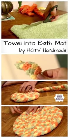 how to make a towel into bath mat by thrv handmade - step by step instructions