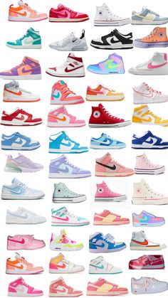 Buy Nike Shoes And Bookbag Set, Nike Shoe Collection Aesthetic, Drawings Of Shoes Nike, Jordan Shoes Collection Aesthetic, Spongebob Shoes Nike, Shoe Collage, Shoes Collage, Cute Shoes For Teens