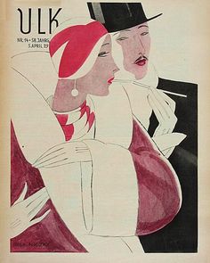 an old fashion magazine cover with two women