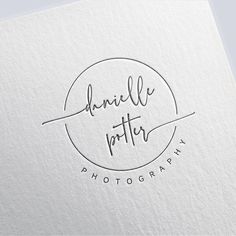 the logo for danielle potter photography is shown in black and white, with a circular frame