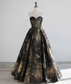 Black And Gold Gothic Wedding Dress With Sequin - Gothic Strapless Ball Gown Plus Size - WonderlandByLilian Ball Gown Plus Size, Black And Gold Gown, Strapless Ball Gown, Corset Wedding Dress, Gold Wedding Dress, Gothic Wedding Dress, Dress 2022, Strapless Evening Dress, Gold And Black Dress