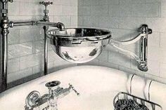 an old fashioned bathtub with a sink and faucet