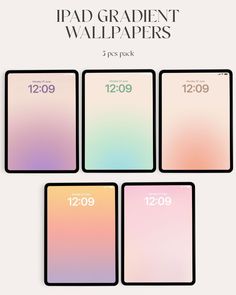 the ipad's wallpapers are displayed in three different colors, including pink and blue