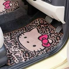 hello kitty car mats are on the floor