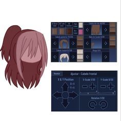 an anime character's hair is shown next to the animation screen and other screenshots