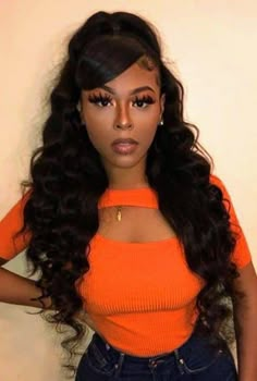 deep wave virgin hair, Half Up And Down Hairstyles Black Women, Birthday Hairstyles For Black Women, Loose Wave Weave, Brazilian Loose Wave, Frontal Wig Hairstyles, Birthday Hair