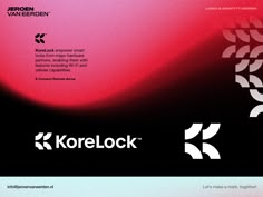 an advertisement for korolock is shown in red and black