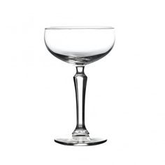 an empty wine glass on a white background