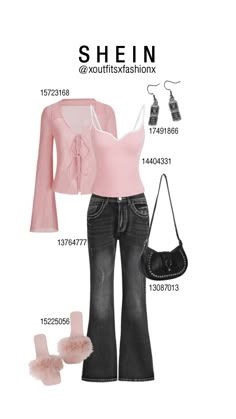 Pink Acubi Outfits, Flared Jeans Coquette Outfit, Pink Acubi Fashion, Acubi Fashion Y2k Pink, Couqutte Shein Finds, Green Juice Aesthetic, Stockholm Girl, Juice Aesthetic, Green Juice Girl