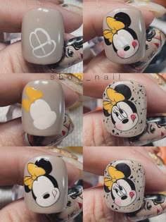 Mickey Mouse Nail Design, Cartoon Nail Designs, Disney Acrylic Nails, Nail Art Designs Images, Easter Nail