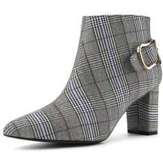 No autumn/winter wardrobe is complete without a pair of plaid ankle boots. These fabric boots from spot on will introduce an edgy touch to your footwear collection. With a solid chunky heel, side zips for fastening, and buckle strap details, these boots can be paired with skinny jeans for the top to toe retro look. Classic Chelsea pointed-toe stiletto heels boots. Good options for parties, sweet dating, shopping, festivals, banquets, office outfits, casual wear, and daily outfits. Black Snow Boots, Womens Booties, Booties For Women, Heel Stretch, Fabric Boots, Chunky Heel Ankle Boots, Womens Chunky Heels, Hiking Boots Women, Shoes Boots Ankle