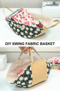 the sewing bag is made with fabric and has two zippers to hold it in