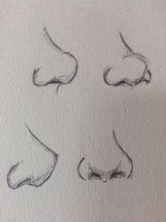 four different stages of drawing the nose