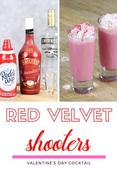 red velvet shooteres are the perfect valentine's day cocktail for everyone to enjoy