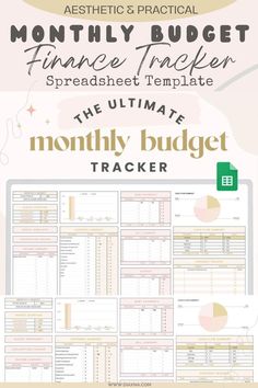 the ultimate guide to creating an effective budget tracker for your home or business, with text overlaying it