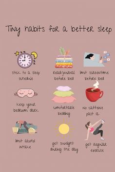 Tiny habits for better sleep: 1️⃣ Create a relaxing bedtime routine 🌿, 2️⃣ Limit screen time before bed 📱, 3️⃣ Keep a consistent sleep schedule ⏰, 4️⃣ Practice deep breathing 🧘‍♀️, 5️⃣ Avoid caffeine late in the day ☕. These small changes can help you wake up refreshed! #BetterSleep #HealthySleepHabits #RestWell #SleepTips #selfcaretips What To Do Before Bed Bedtime Routines, Good Night Time Habits, How To Go To Bed Early, Before Sleep Routine, Healthy Sleeping Habits, How To Reset Your Sleep Schedule, 10 3 2 1 0 Sleep Rule, Good Bedtime Routines, How To Relax Before Bed