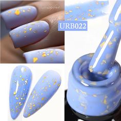 UR SUGAR Blue Color Rubber Base Gel Nail Polish Gold Glitter Base Gel Top Coat Soak Off UV LED Nail Art Gel, Manicure Gel, Uv Gel Nail Polish, Professional Nail Art, Gel Top Coat, Bright Nails, Nail Tattoo, Gel Polish Colors, Sparkly Nails