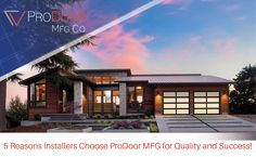 an advertisement for a new home with the words 5 reasons installers choose proof for quality and success