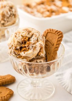 an ice cream sundae with cookies and graham crackers