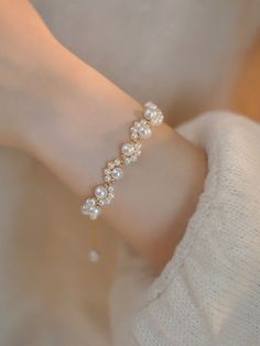 Claw Bracelet, Pearl Flowers, Bracelet Pearl