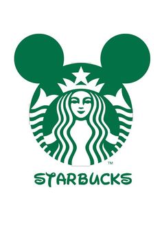 the starbucks logo is shown in green and white, with stars above its head on top