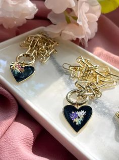 Gold-filled hand-painted heart necklace Artist Gallery, Heart Necklace, Two Pieces, Gold Filled, Gift For Her, Art Pieces, Gifts For Her