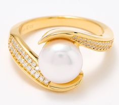 Stray from traditional designs with this trend-fresh contrarie ring set with a near-round cultured freshwater pearl. From Honora. Elegant Pearl Ring For Gift, Ring Sterling Silver, Traditional Design, Ring Set, Ring Sets, Fresh Water, Freshwater Pearls, Sterling Silver Rings, Jewelry Rings