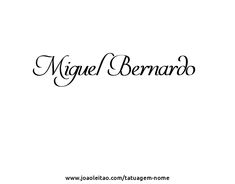 the logo for miguel bernardo, an italian fashion designer who has been named as one of