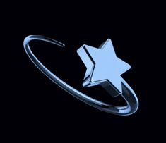 a silver ring with a star on it