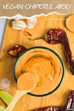 Vegan Chipotle Aioli (Use This Delicious Sauce on Everything) Vegan Chipotle Aioli, Chipotle Aoli Recipe, Vegan Chipotle Sauce, Chipotle Aioli Recipe, Vegan Aioli Recipe, Vegan Aioli, Vegan Chipotle, Aioli Sauce, Chipotle Aioli