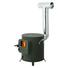 an outdoor stove with a heater attached to it