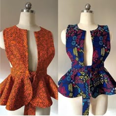 Reversible Pinafore Peplum Blouse, Ankara Peplum Top Outfits, Peplum Top Designs, Peplum Top Outfits Casual, Peplum Top With Skirt, Peplum Top And Skirt, African Print Peplum Top, Peplum Top Outfits