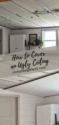 how to cover an ugly ceiling in the living room or bedroom with drywalling