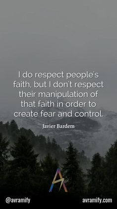 a quote on faith about people's faith, but i don't respect them