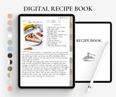 the recipe book is open and ready to be used as an ipad or kindle