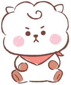 a drawing of a teddy bear wearing a bib and holding a bandanna around its neck