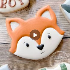 a cookie with an image of a fox on it