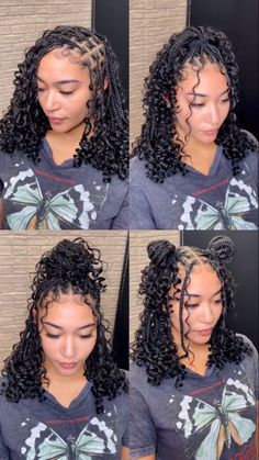 Boho Braided Hairstyles, Short Hair Black, Types Of Braids, Short Braids, Braids For Black Women, Boho Braids, Hair Updo, Goddess Braids, Braids For Short Hair