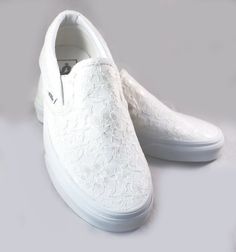 Ivory or White Lace Bridal Vans Slip on lace Vans Wedding Tennis Shoes Wedding Vans - Etsy Slip On Wedding Shoes, White Lace Vans, White Vans Wedding Shoes, Bridal Vans Shoes, Wedding Vans Shoes, Vans Wedding Shoes, Bridal Vans, Vans Wedding, Lace Vans