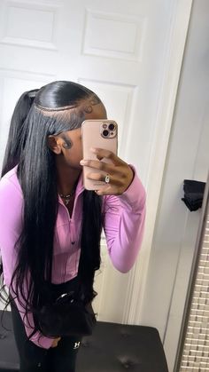 Hairstyles Black Women Half Up Half Down, 2 Curls In The Front With Ponytail, Hairstyle With Tracks, Half Up Half Down Bangs Out, 2 Ponytails Half Up Half Down Straight, Ponytails For Black Women Weave, U Part Half Up Half Down, Two Fishtail Buns With Bangs, Track Hairstyles Black Sew Ins