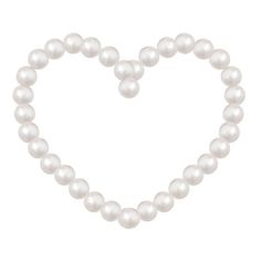 a white pearl necklace in the shape of a heart