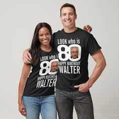 Celebrate a milestone in style with our custom 80th birthday t-shirt! Featuring a bold "80" design, you can add your personalized photo and name for a unique touch. Perfect for commemorating this special day in a memorable way.

#80thBirthday #CustomTshirt #MilestoneBirthday #PersonalizedGift #BirthdayCelebration #Eighty #FamilyGifts #MemorableMoments #TshirtDesign #CelebrationFashion 80th Birthday Shirts, Advertisement Board, Custom Tee, Leggings And Socks, Birthday Tee, Old T Shirts, 80th Birthday, Mens Tee Shirts, 80 Years