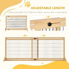 an image of a dog gate with instructions to install the gate and how to use it