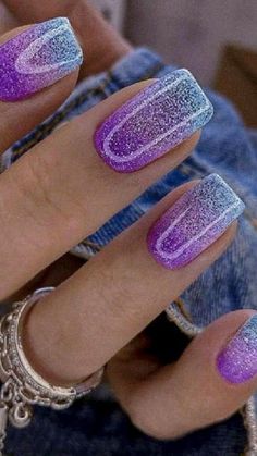 Ongles Gel Violet, Unghie Sfumate, Pretty Nail Art Designs, Cute Gel Nails