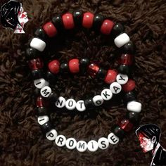 Mcr Kandi Bracelets, Emo Bead Bracelets, Kandi Bracelets Matching, Ptv Bracelet, Scene Bracelets