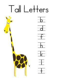 a giraffe is standing in front of a tall letter with the letters d and h