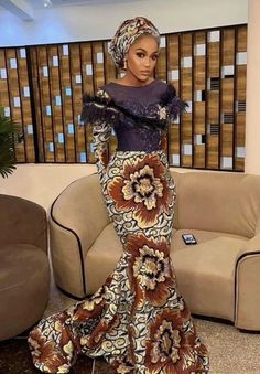 African Outfits For Women, Women Attire, Beads Clothes, Ankara Long Gown, Ankara Dress Designs, Nigerian Lace Styles, Formal Women, African Wedding Attire